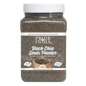 Pride Of India - Raw Black Chia Seed Meal Flour - Cold Milled - Omega-3 & Fiber Superfood, 1 Pound (16oz) Jar 16 oz