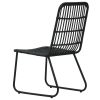 Patio Chairs 2 pcs Poly Rattan Black