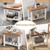 2-Tier Heavy Duty HDPE Shower Chair with Storage Shelf and Anti-slip Foot Pads